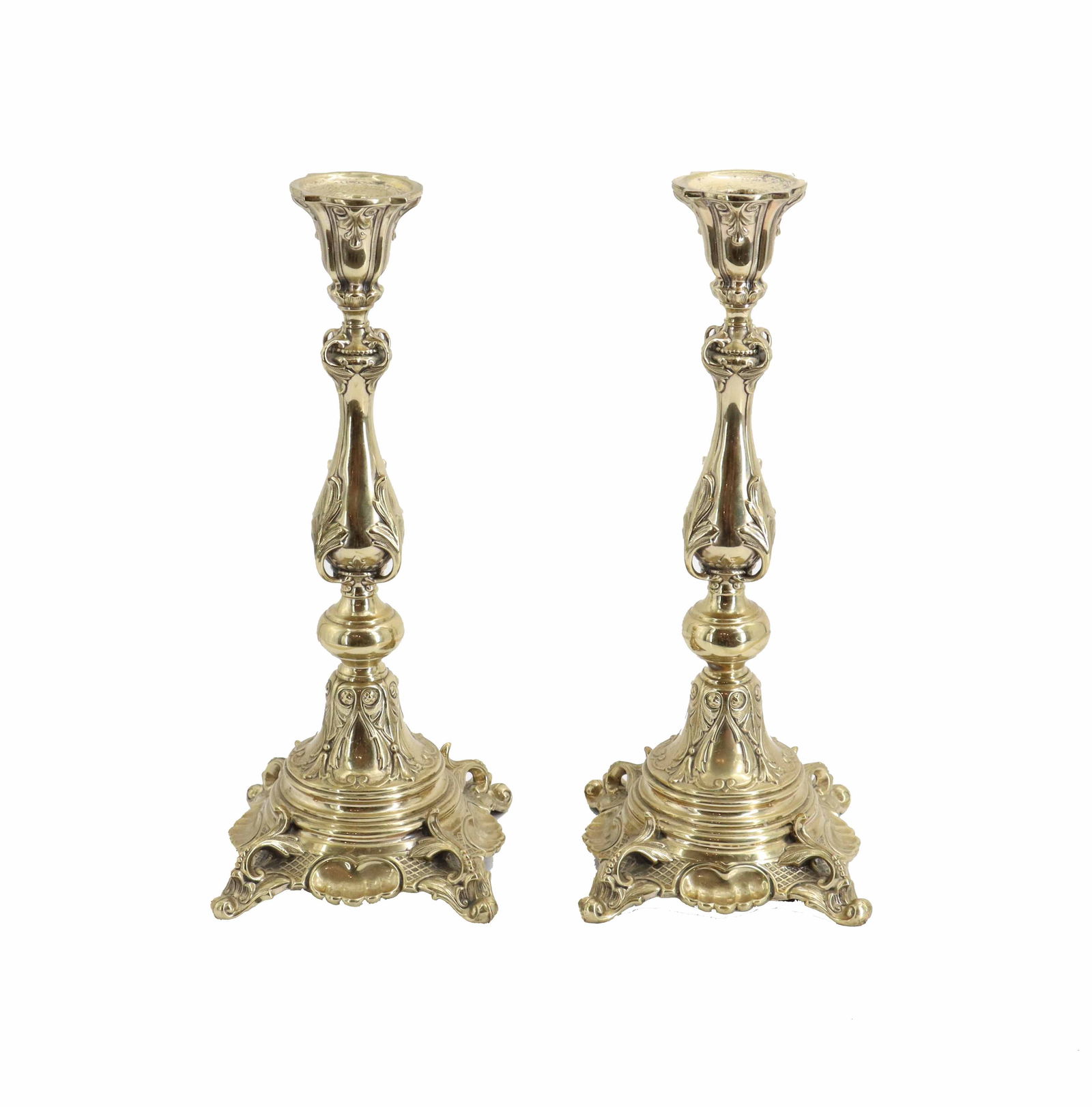 Pair of Brass Rococo Style Candlesticks (1 of 13)