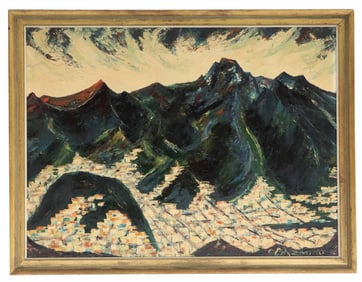 C. Pazmino Oil on Canvas Mountain Landscape