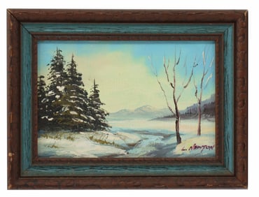 Oil on Canvas Winter Scene
