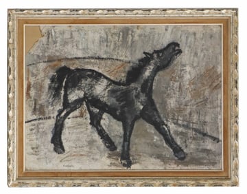 Ivan Kurach (1909-1968) Ukrainian, Oil on Canvas Figurative Expressionist Horse