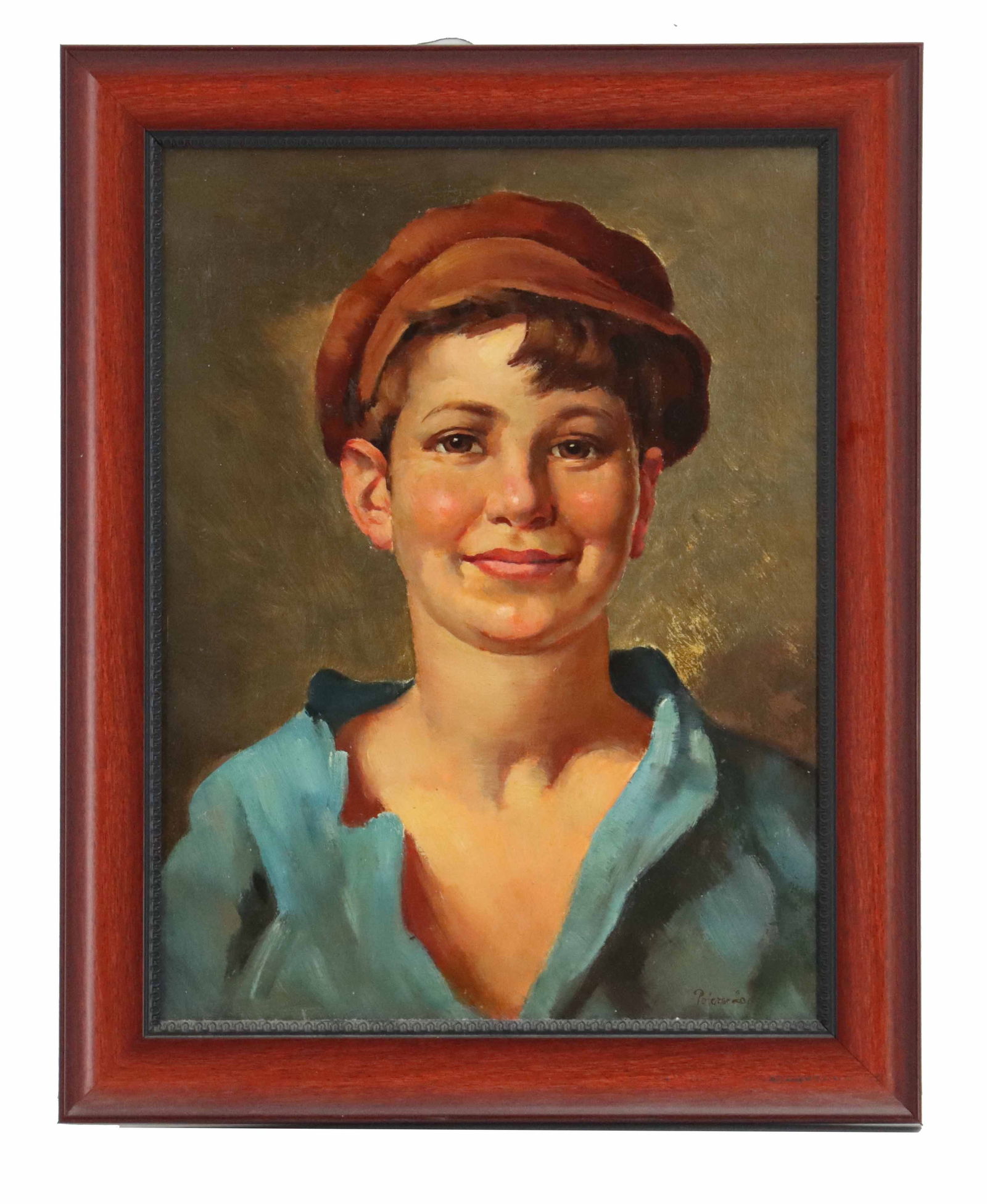 Polczer Lajos (1902-1968) Hungarian, Oil on Canvas Portrait of a Woman (1 of 9)