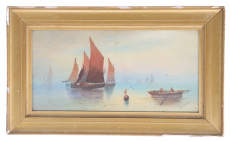 E. A. Wheatley Oil on Canvas Maritime Seascape