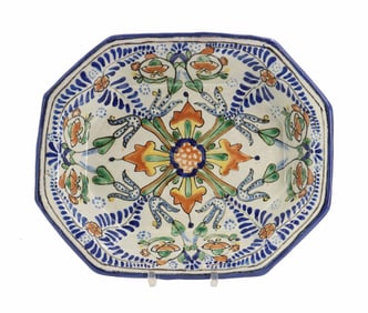 Hand Painted Mexican Talavera Ceramic Serving Bowl