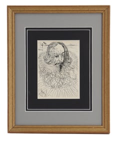 Salvador Dalí (1904-1989) Spain, Etching Print "Cervantes"