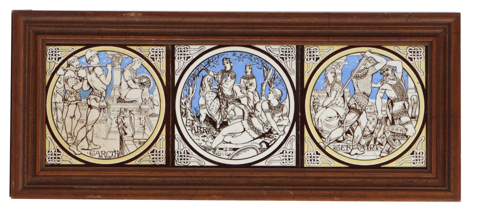 19th Century John Moyr Smith for Minton China Framed Tiles, Idylls of the King (1 of 14)