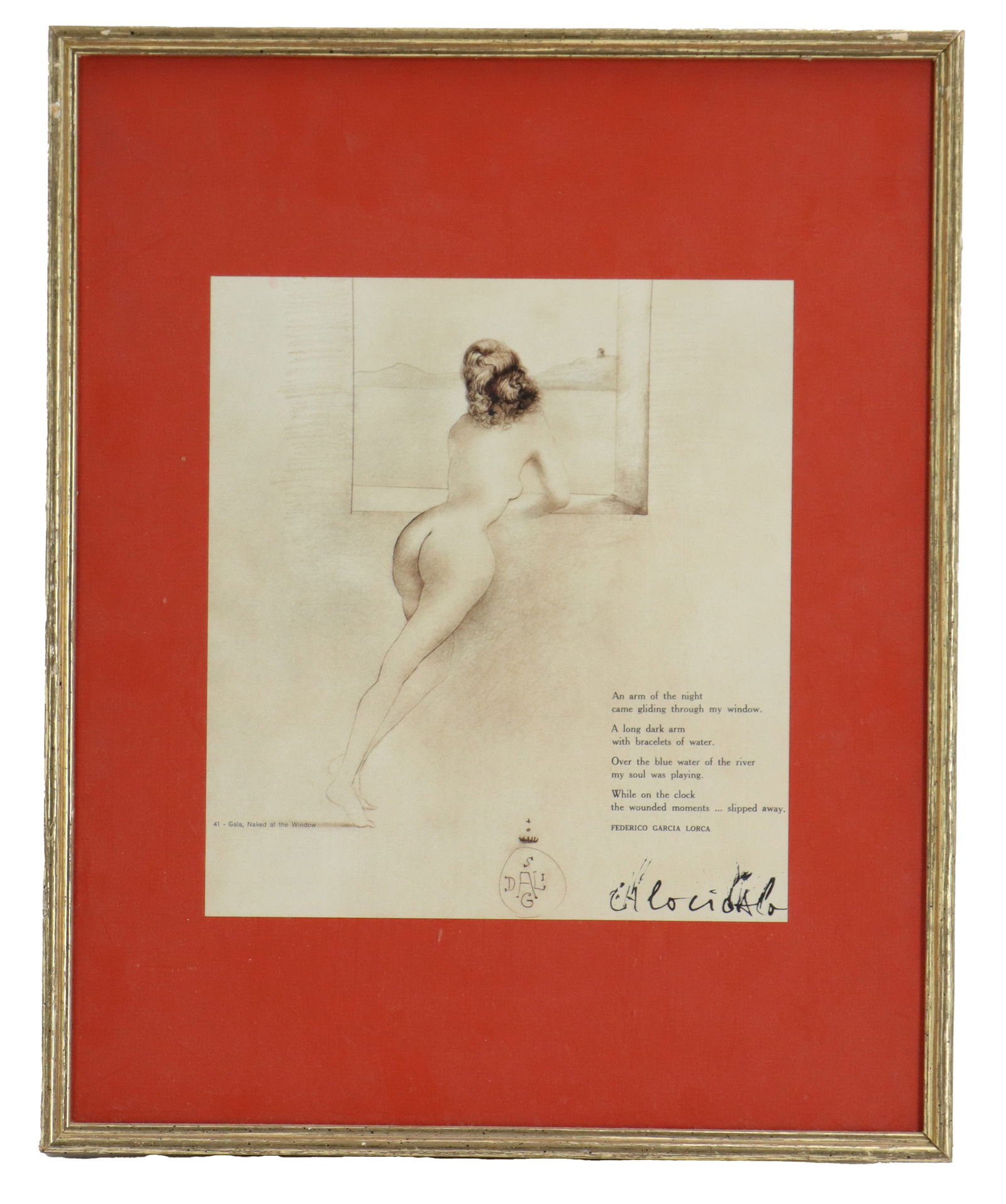 After Salvador Dalí (1904-1989) Spain, Lithograph "Gala, Naked at the Window" (1 of 10)