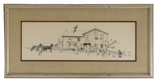 Norman Rockwell (1894-1978) American, Lithograph "Blacksmith's Shop"