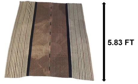 Vintage Indian Kantha With Central Stripe and Two Patterns