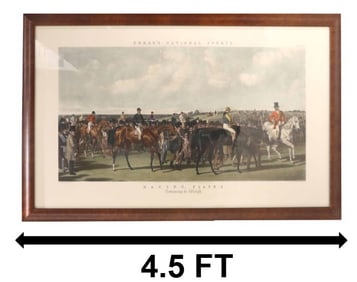 John Frederick Herring Sr. (1795-1865) English, Lithograph "Fores's National Sports: Racing, Plate