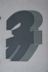 Chryssa (1933-2013) Greek-American, Signed Serigraph Artist's Print "Times Square Fragment #2"