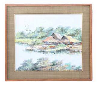 Vietnamese Oil on Canvas Impressionist Landscape Painting