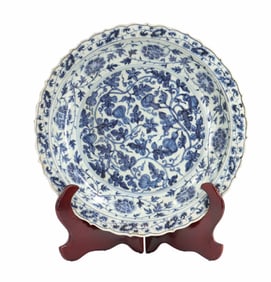 Large Chinese Blue and White Plate