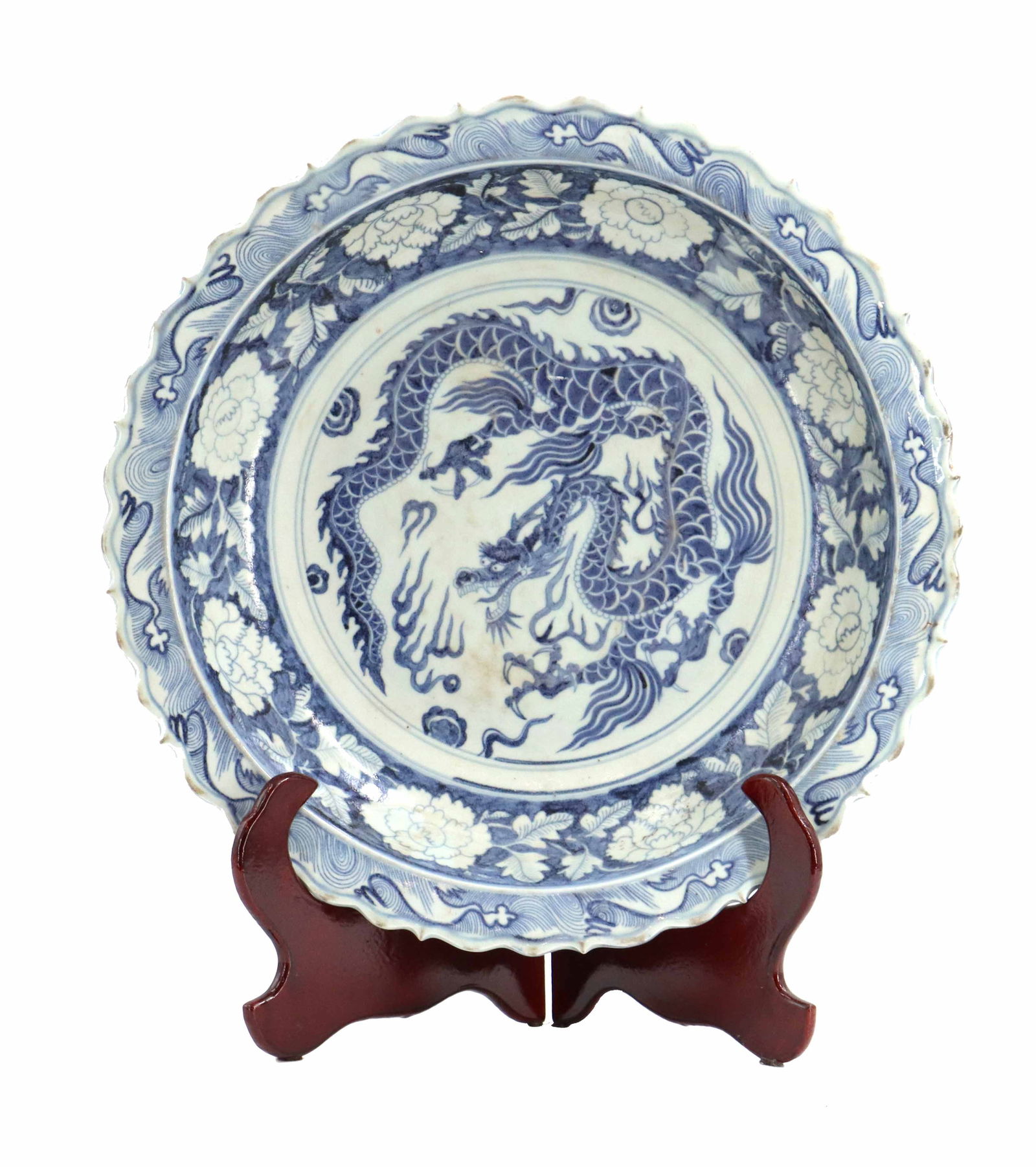 Large Chinese Blue and White Plate (1 of 12)