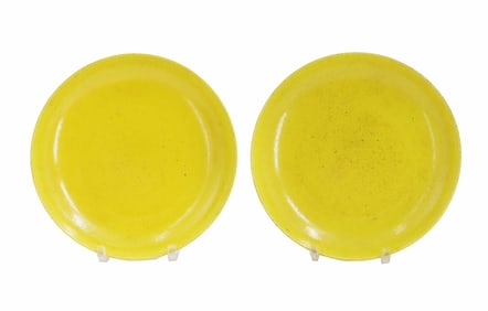(2) Chinese Yellow Glazed Plates