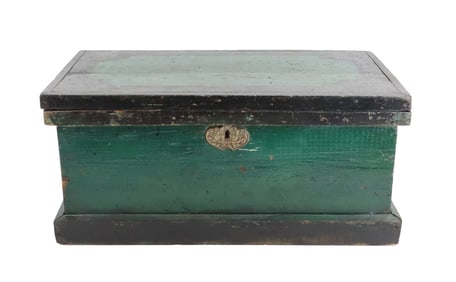 Painted Green and Black Sea Chest