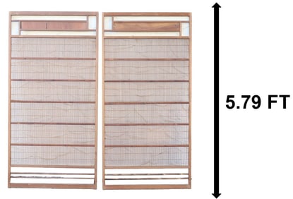 (2) Japanese Bamboo Shoji Screen Panels