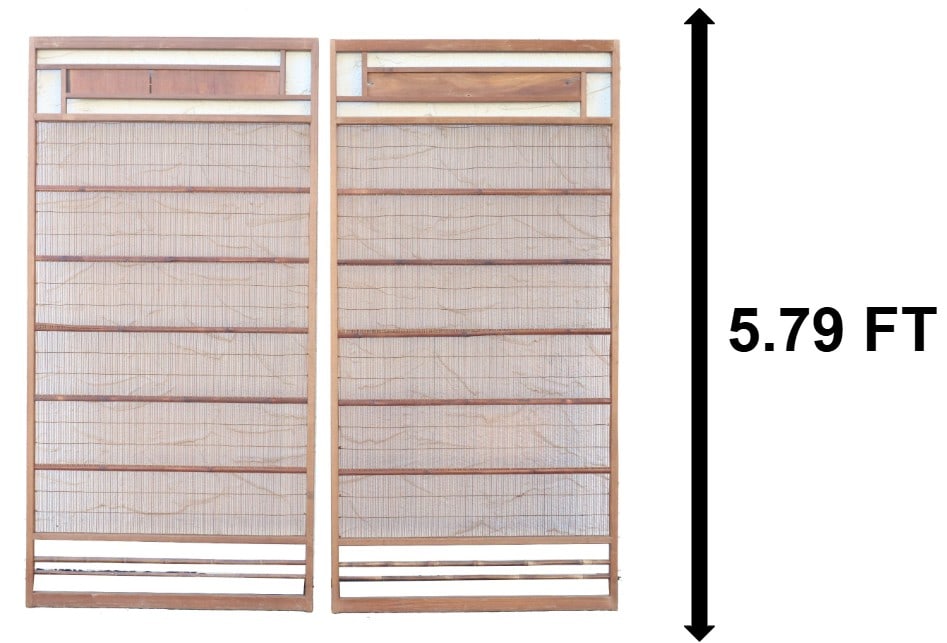(2) Japanese Bamboo Shoji Screen Panels (1 of 13)