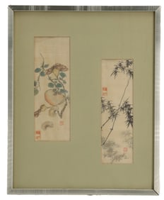 Chinese Watercolor on Silk Botanical Painting