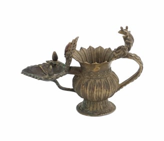 Antique Nepalese Bronze Sukunda Ritual Vessel Oil Lamp