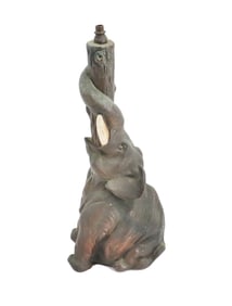 Bronze Seated Elephant Lamp