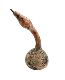 Antique Carved Gourd Rattle in Snake Form