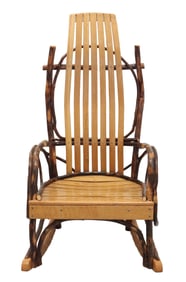 Amish Bentwood Hickory Adirondack Style Child's Rocking Chair