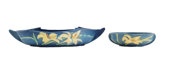 (2) Roseville Pottery Zephyr Lily Bowls