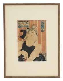 Utagawa Kunimasu (1791-1832) Japanese, Woodblock Print "Hashizo as Rokusa"