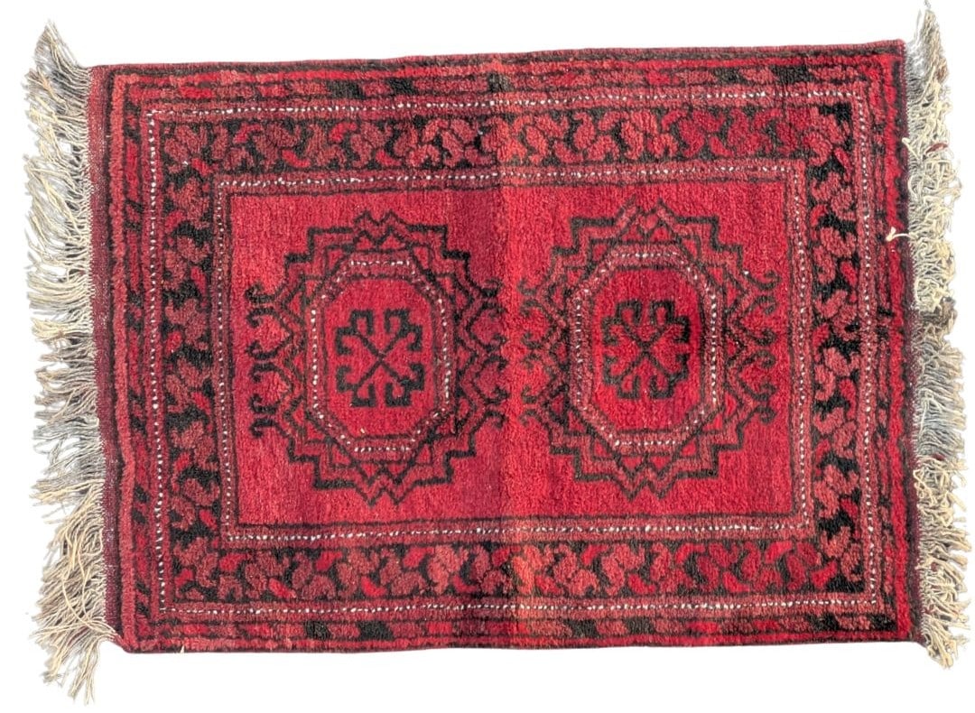 Antique Afghani Turkmen Ersari Prayer Rug with Original Lead Export Tag (1 of 8)