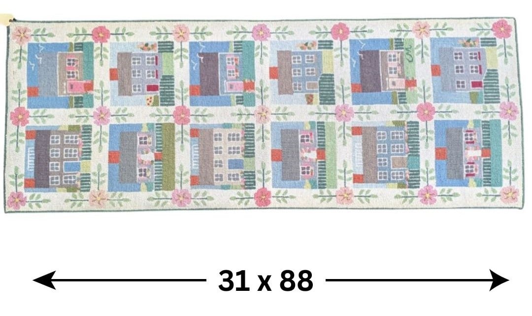 Claire Murray (Born 1942) American, Nantucket Cottage Hand-Hooked Runner (1 of 10)