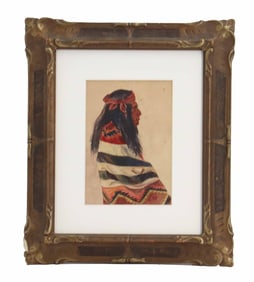 Original Watercolor of a Mojave Indian