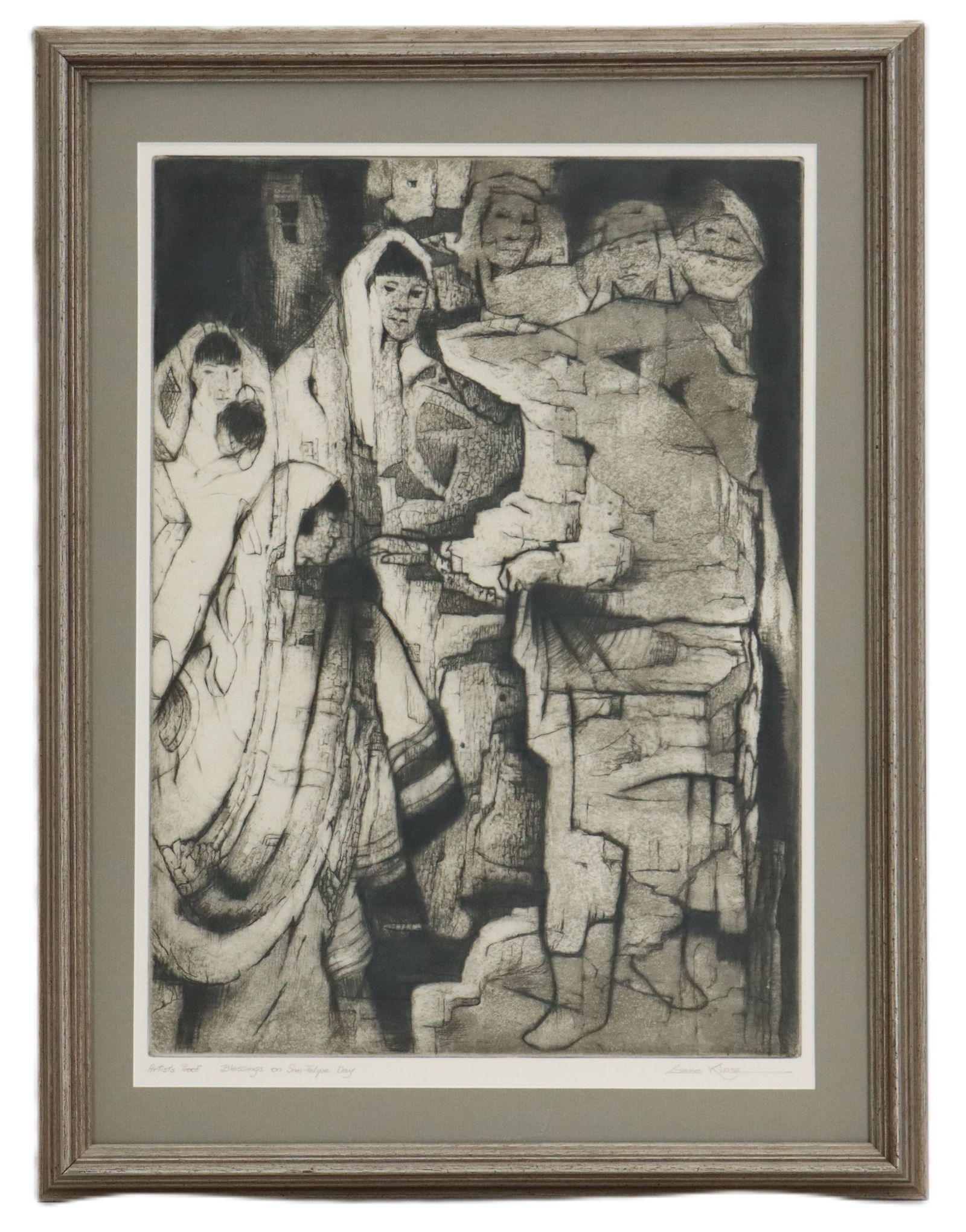 Gene Kloss (1903-1996) American, Artists Proof Etching, "Blessings on San Felipe Day" (1 of 11)
