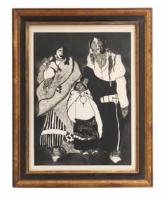 Fritz Scholder, Lithograph, "American Family"
