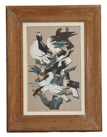 Millard sheets (1907-1989) American, 1947 Screenprint in Colors, "Bird of a Feather"