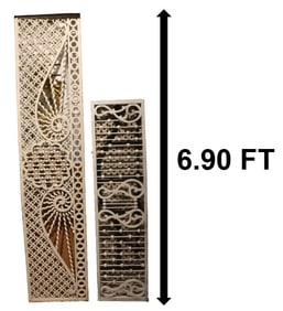 (2) Carved Wooden Architectural Boards