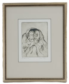 Gene Kloss (1903-1996) American, Drypoint/Etching, "Shaw for Two"