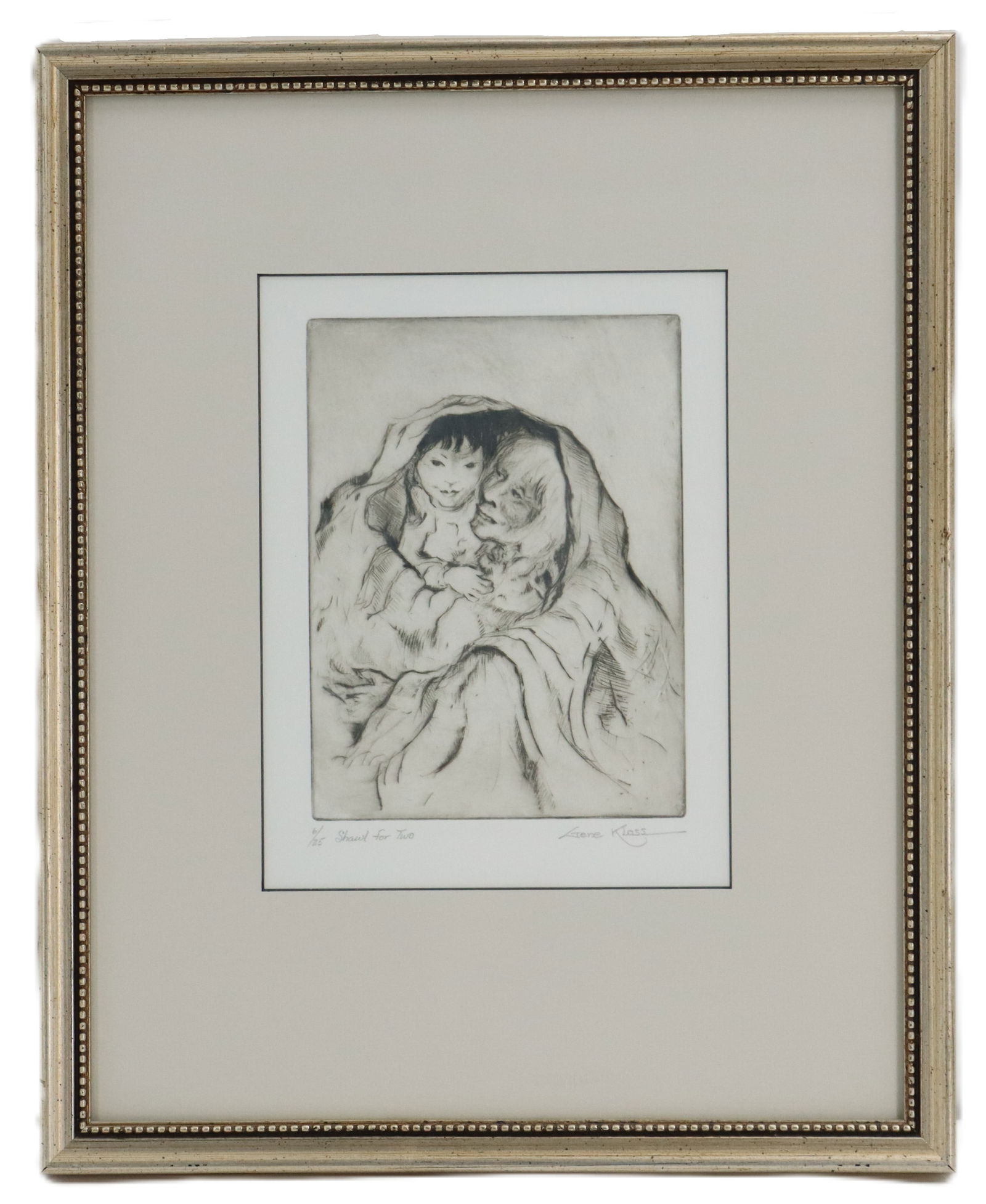 Gene Kloss (1903-1996) American, Drypoint/Etching, "Shaw for Two" (1 of 8)
