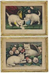 Pair of Currier & Ives Hand-Colored Lithographs, Circa 1870s