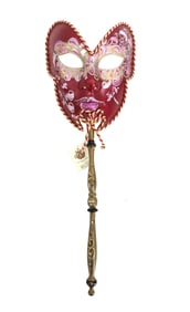 Venetian Commedia Dell'Arte Mask on a Handle