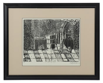 Gisela Sanchez Tinoco (Born 1953) Venezuela, Woodblock Print "La Casa Del Abuela"