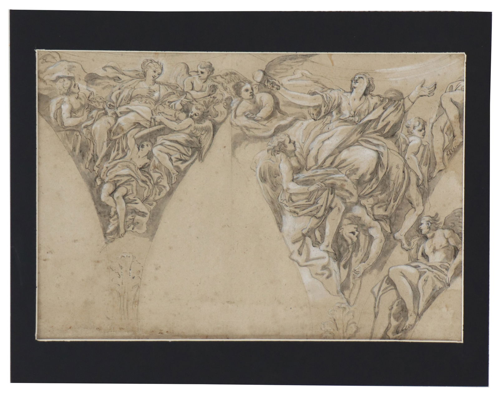 Giovanni Battista Gaulli (1639-1709) Italian, Neoclassical Religious Sketch Ink and Wash on Paper (1 of 10)