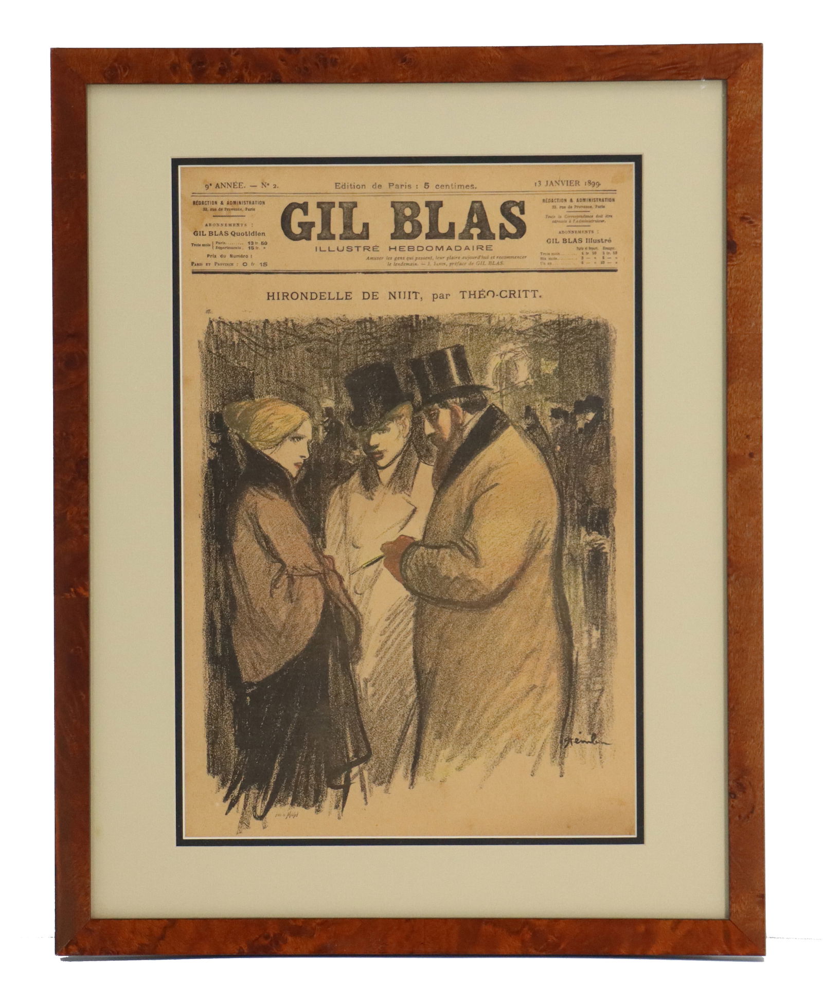 Framed Gil Blas Illustre Hebdomadaire January 1899 Magazine Cover (1 of 9)