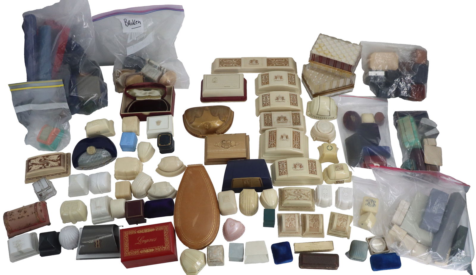 Assortment of Nearly 100 Vintage Celluloid, Bakelite and Cardboard Jewelry Boxes (1 of 15)