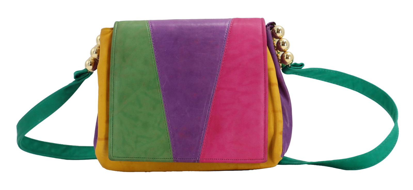 Women's 1960s Multicolor Samir Leather Strapped Purse (1 of 12)