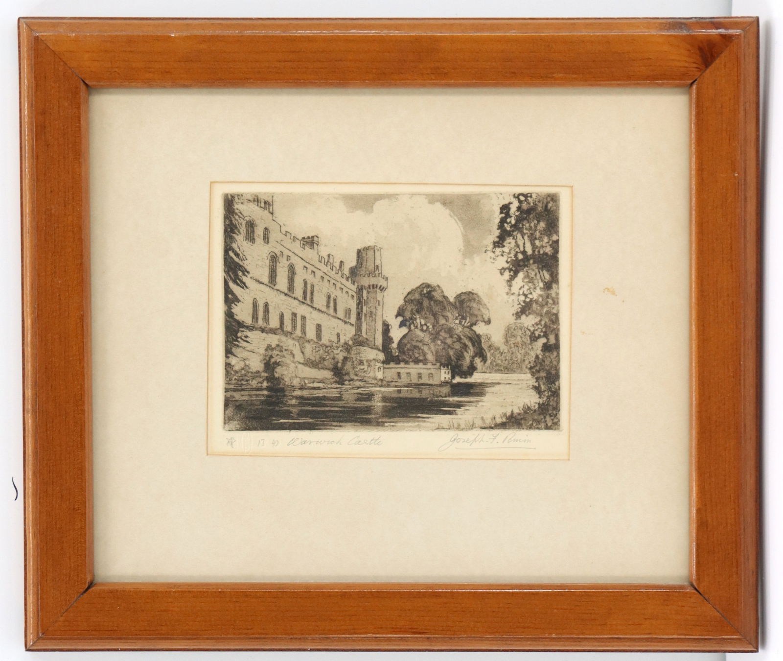 Signed and Numbered Etching Print of Warwick Castle (1 of 8)