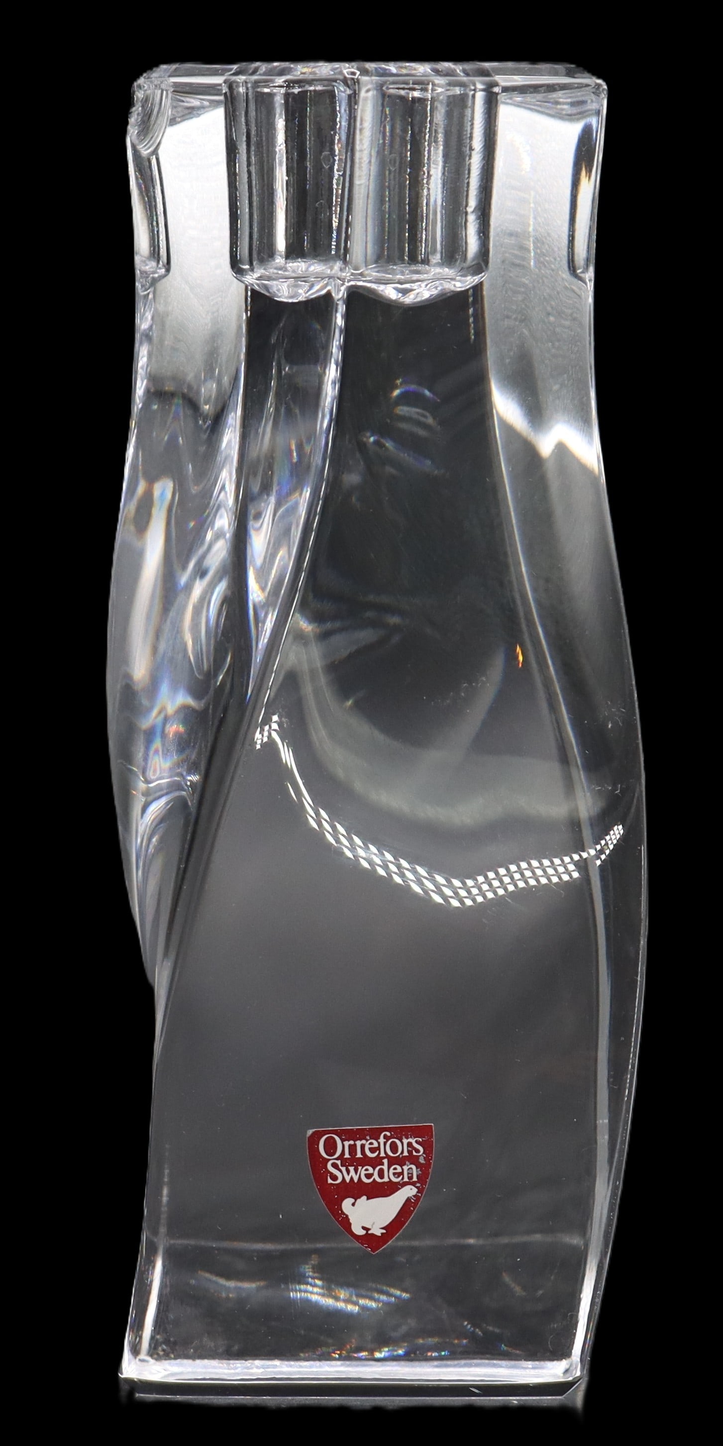 Swedish Orrefors Twist Crystal Candlestick - AS IS (1 of 13)