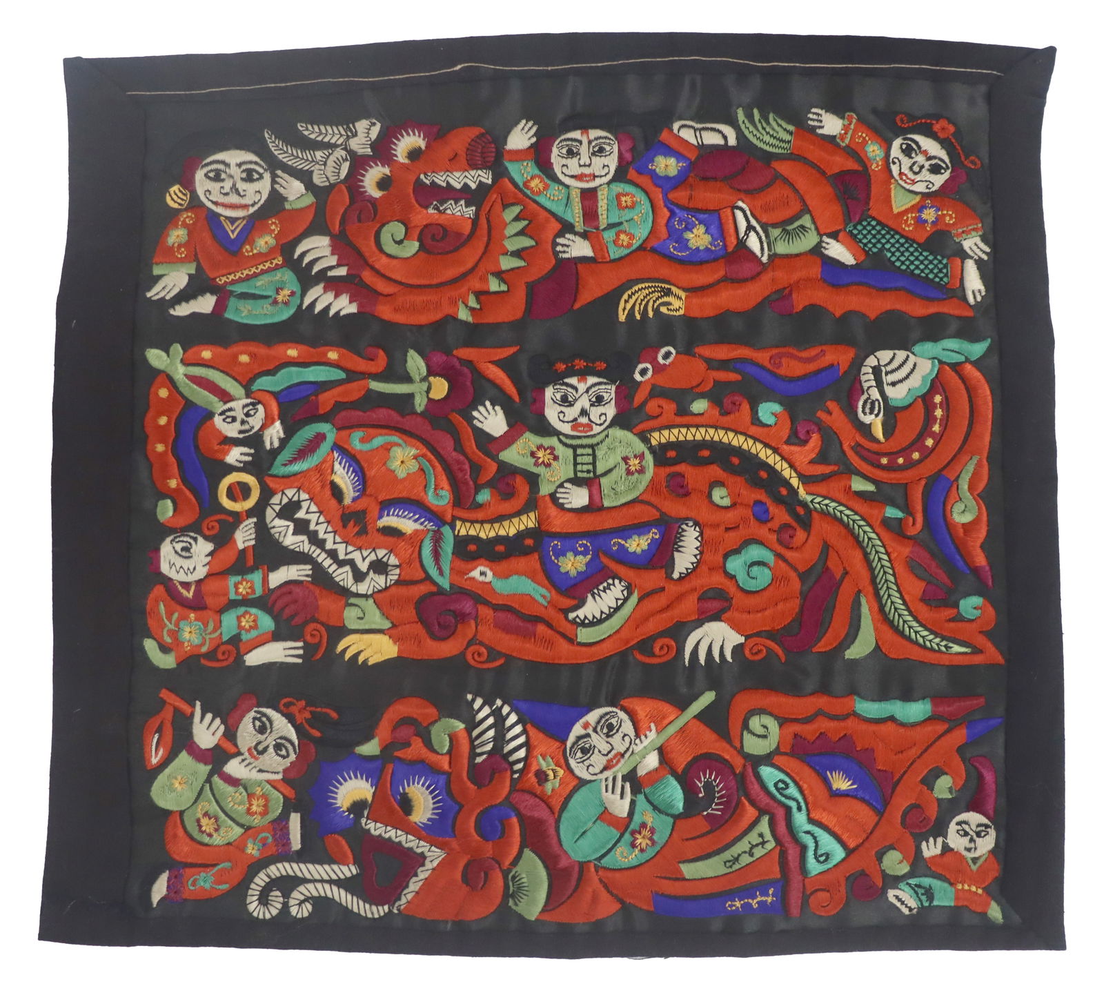 Chinese Miao Ethnic Embroidered Silk Fabric Patch (1 of 13)