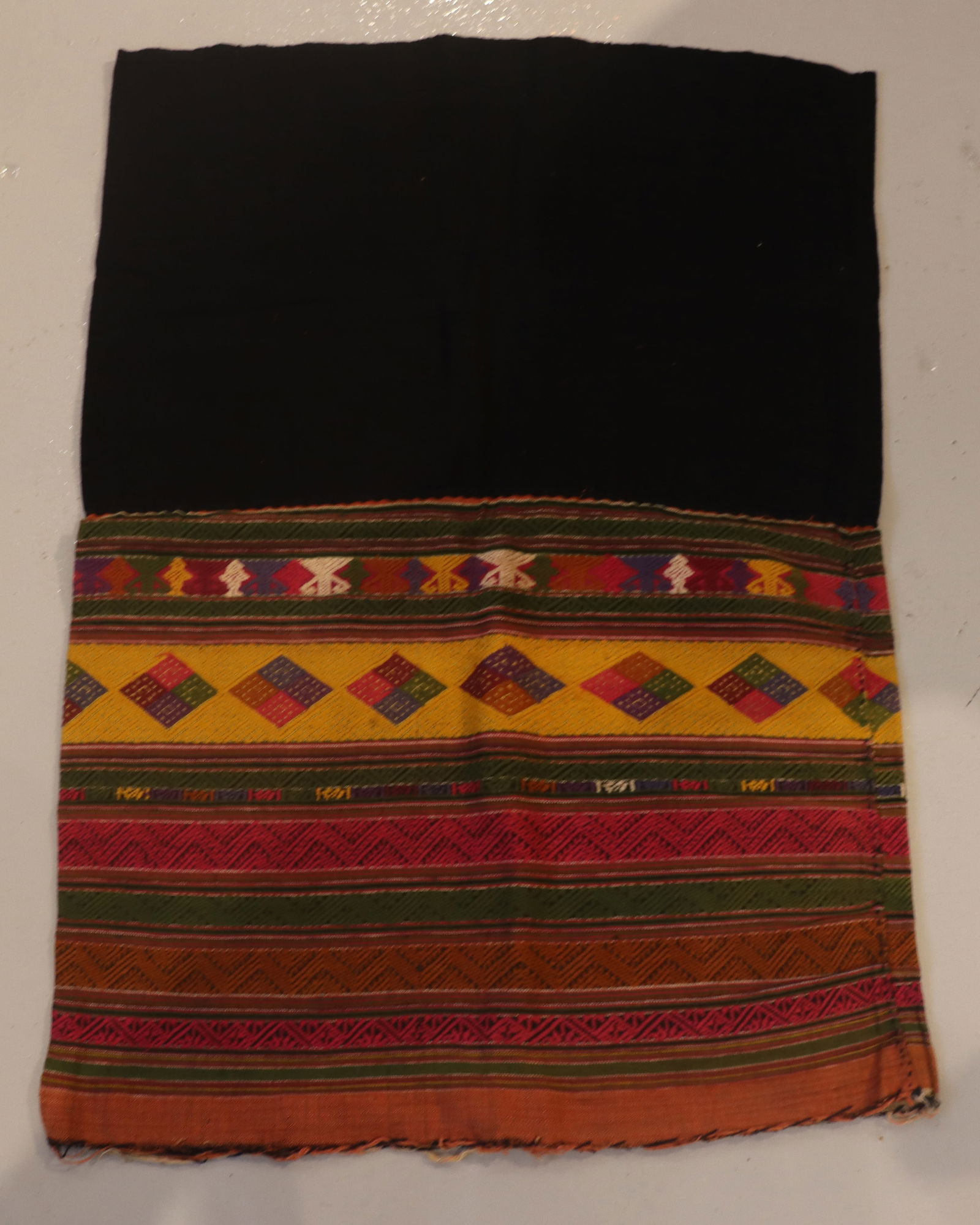 Vintage Tai Lue Phaa Sin Ikat Cotton and Wool Skirt - 2