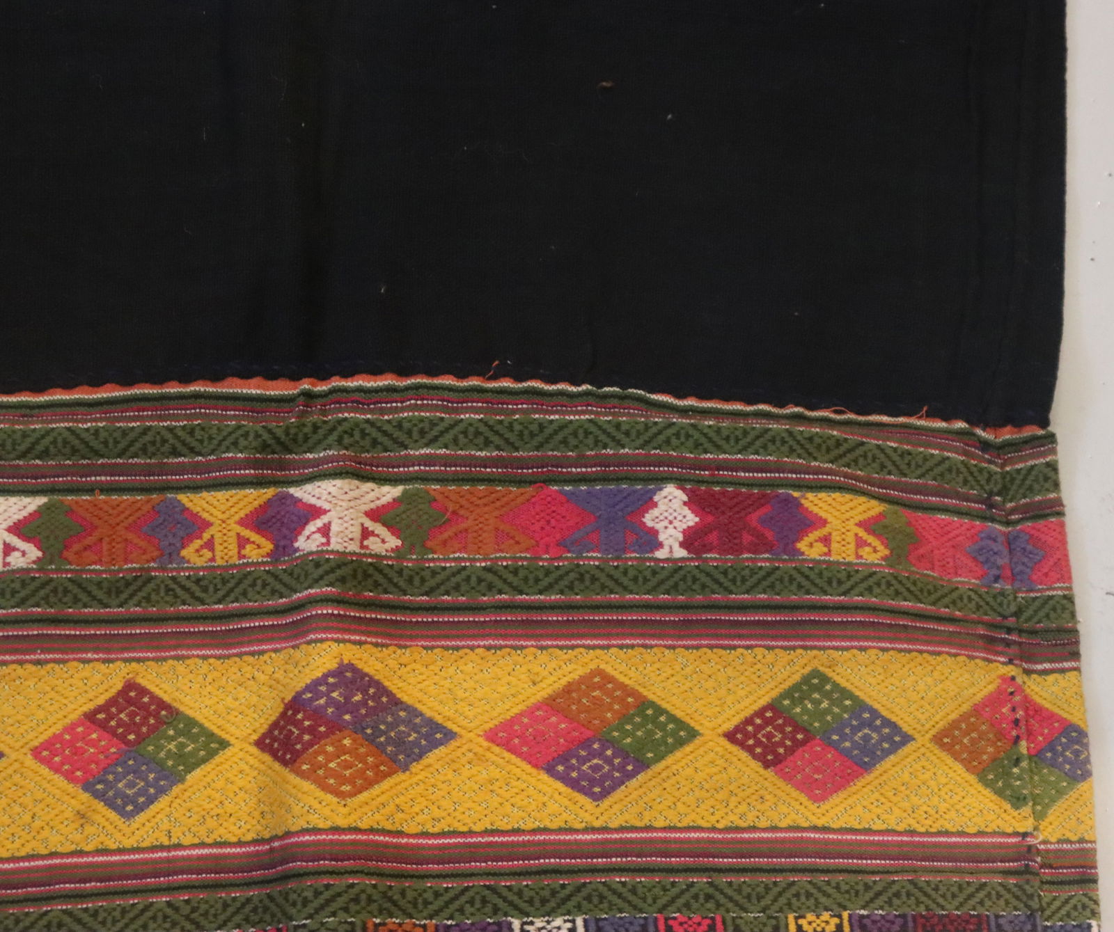 Vintage Tai Lue Phaa Sin Ikat Cotton and Wool Skirt - 7