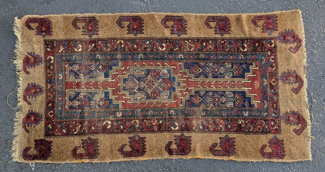 Large Antique Persian Tribal Wool Rug - 2